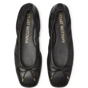 Stuart Weitzman Bardot Bow Square Toe Flat
